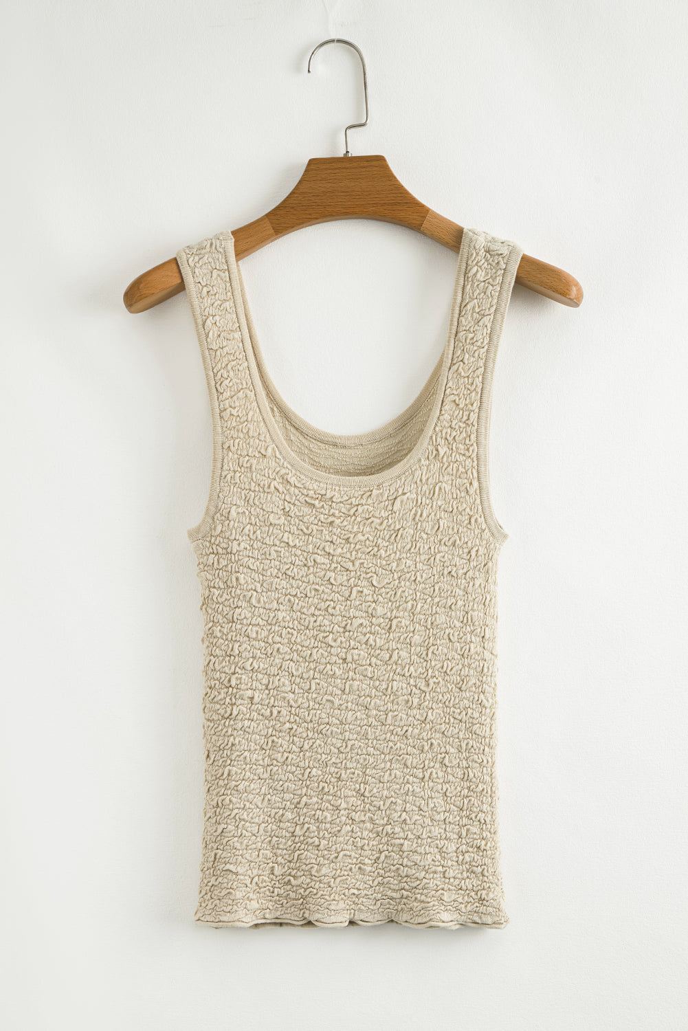 Textured U Neck Slim Fit Tank Top