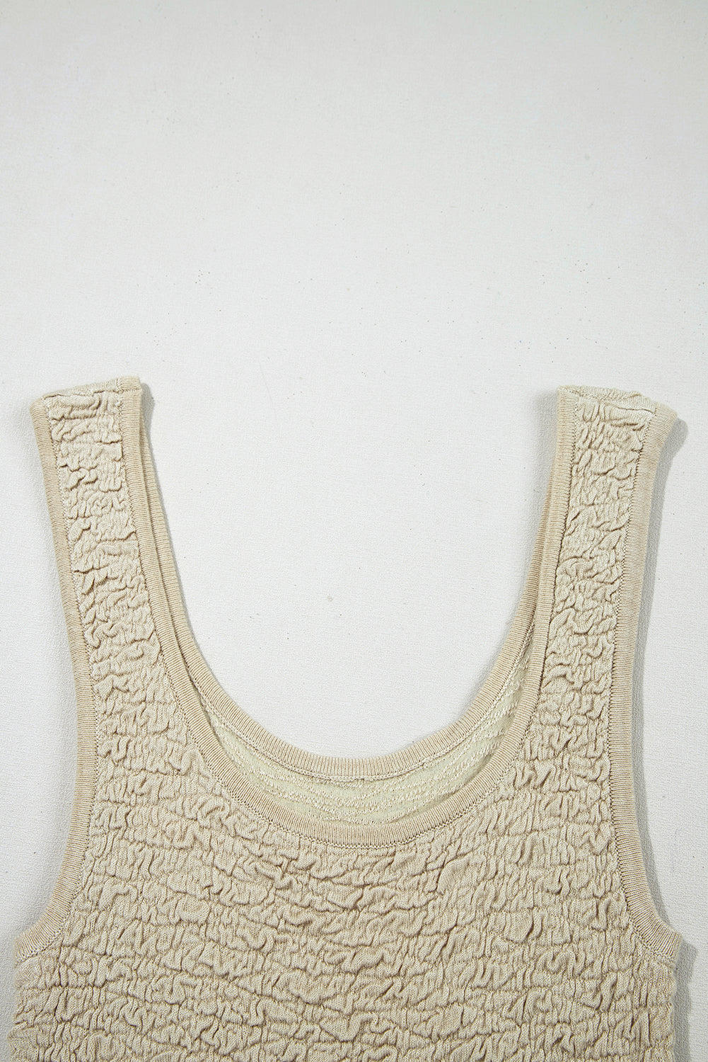 Textured U Neck Slim Fit Tank Top
