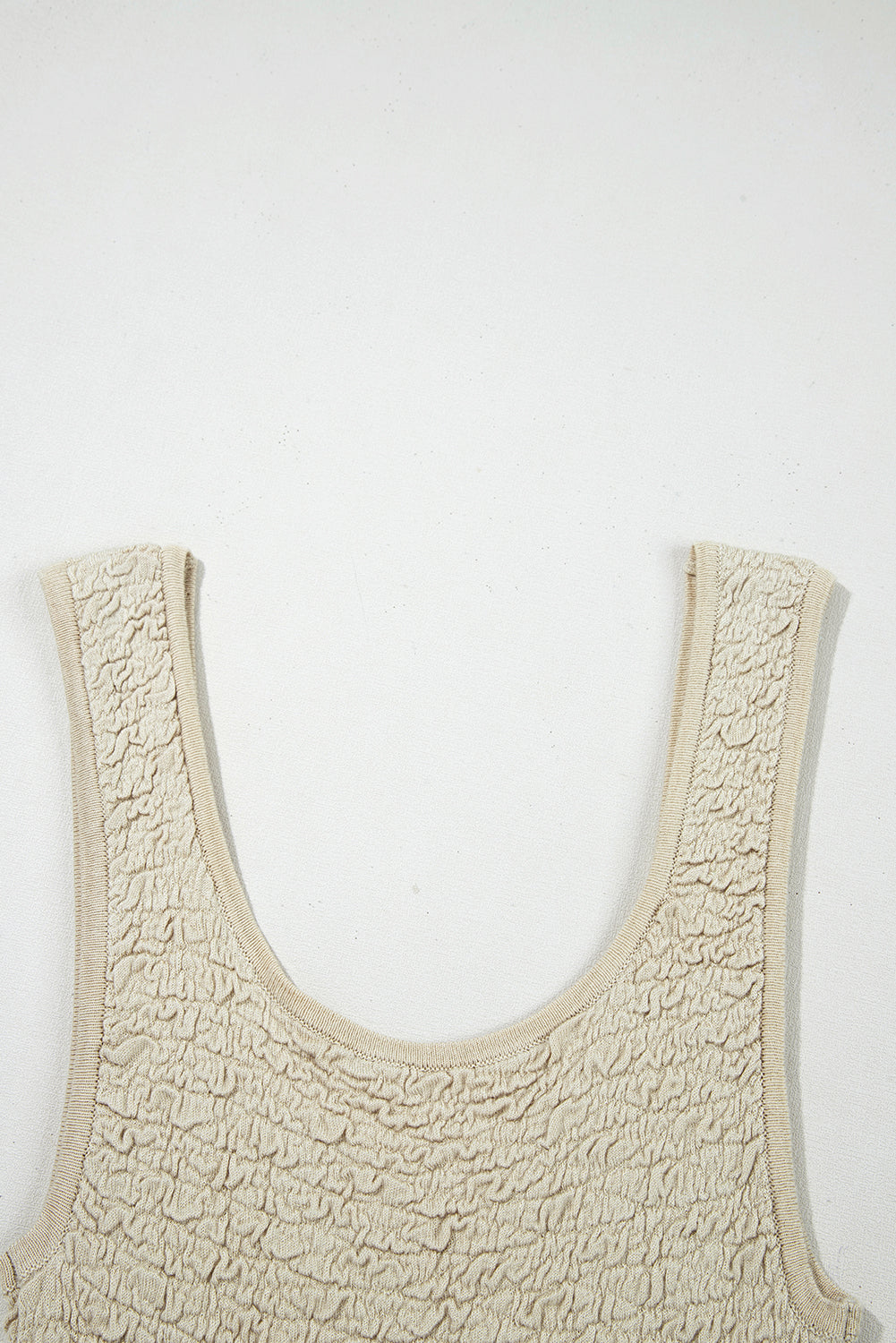Textured U Neck Slim Fit Tank Top